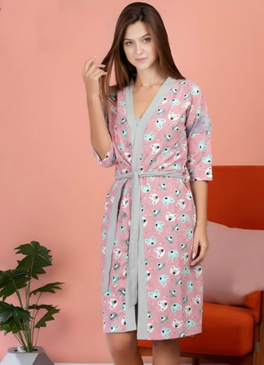 Women's dress and robe, 2 pieces, code 7025 cashmere