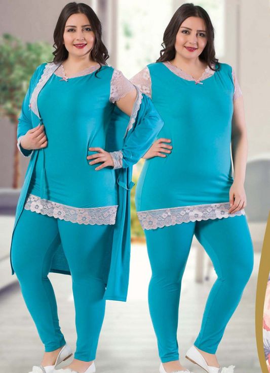 Pajamas for women, 3 pieces, code 24435, Turkish, from Lipsy 