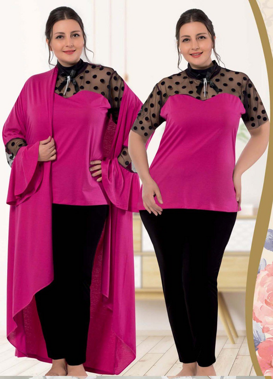 Pajamas for women, 3 pieces, code 35567, Turkish, from Lipsy